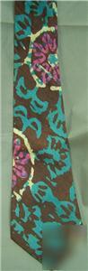 Vintage mens retro silk batik iranian iran handmade tie