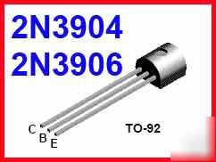 100 each 2N3904 npn and 2N3906 pnp transistor ham kit
