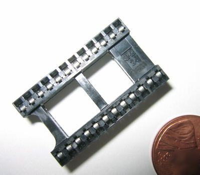 14-pin soldertail ic socket low profile black 14PIN st