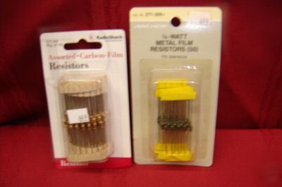 2 packages 100/50@ 1/4-watt film resistors radioshack