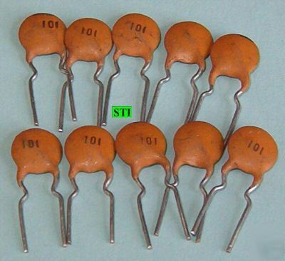 100PF ceramic disc capacitors 50V 100 pf (10 qty)