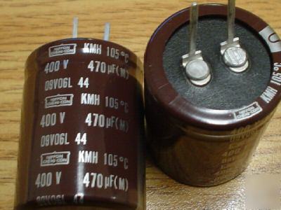 2 united chemicon 400V 470UF 105C snap in capacitors
