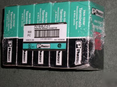 500 panduit #22-18 awg red fork terminals PV18-6LF-cy