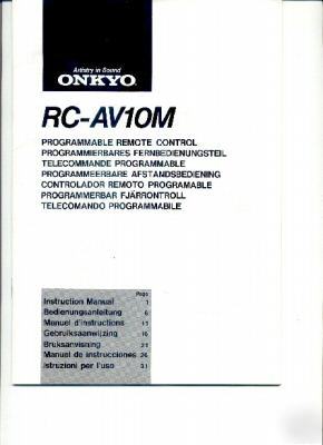 Onkyo owners manual rc-AV10M RCAV10M remote control