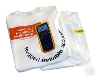  fluke meter xl t shirt w/ front pocket heavyweight 