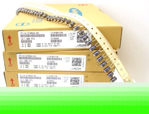 Lot of 4000 rubycon capacitors, 14-310824-02