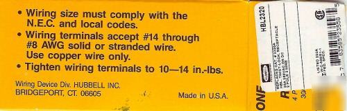 New 2 hubbell HBL2320 twistlock receptacle-20A 250VACDC