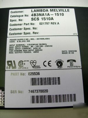 New omega power supply mml 400 coutant lambda