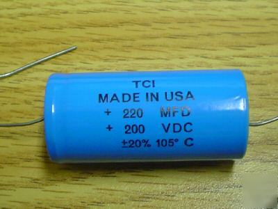10 200V 220UF high temp 105C axial capacitors