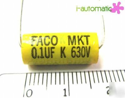 630V 0.1UF tubular axial film capacitors x 2PCS audio 