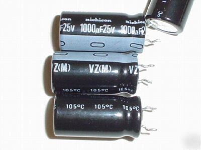 200 nichicon 25V 1000UF hi temp radial capacitors 105C
