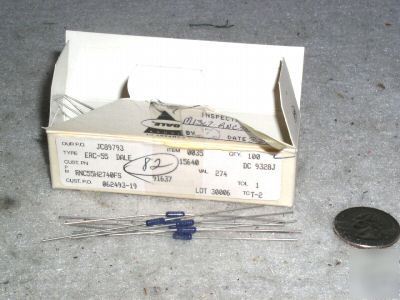 70 pc dale RNC55 RNC55H mil resistor 274 ohm 1/8W 1%