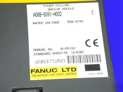 Fanuc power failure backup module A06B-6091-H002 wow 