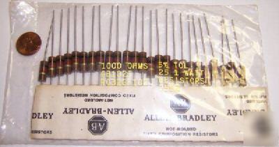 Lot of 10 allen bradley 560 ohm, 1/4 watt, 5% resistors