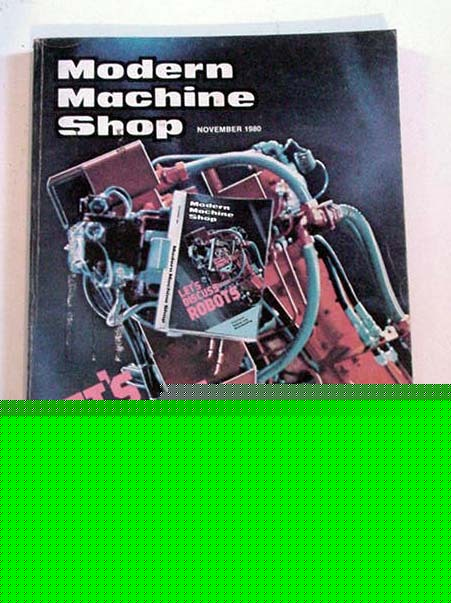 Vintage 1980 robot cover modern machine shop robotics