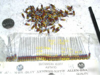 157 vintage carbon comp 620 ohm 1/2W resistor mil rcr