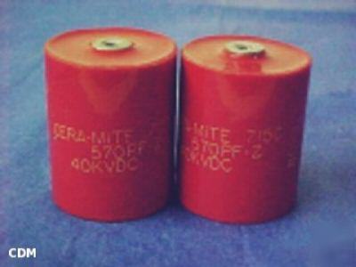 Capacitor, cera-mite 715C, 570PF-z, 40KV, doorknob