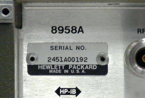 Hp agilent 8958A cell radio interface, 10 to 1500 mhz