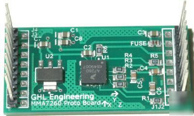 MMA7260 3-axis g meter accelerometer prototype pcb usa