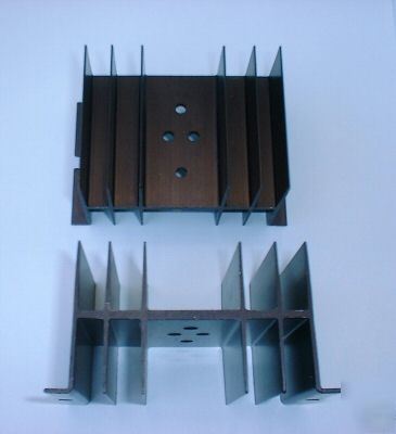 2 x TO3 transistor anodised heatsinks 53 x 63 x 84MM 