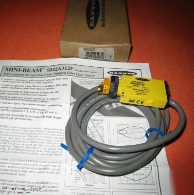New banner SM2A312F mini beam fiber optic sensor 