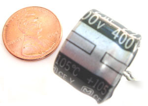 Radial electrolytic capacitor ~ 22UF 400V ~ snap in (5)