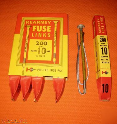 New lot 5 kearney fuse links type 200 10 a cat no 11010