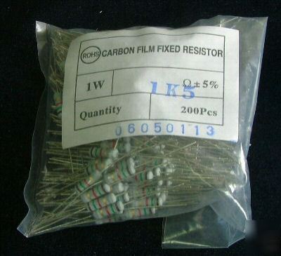 200 pcs 1.5K 1W carbon resistor for guitar amplifier