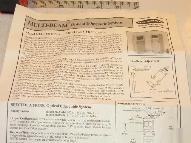 New banner optical edgeguide system module 3GB5-14