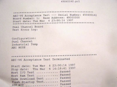 New surplus: abi-V6 dual channel interface card for vme