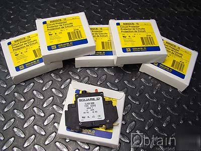 6 - square d circuit protector 250VAC 65VDC 1A din rail