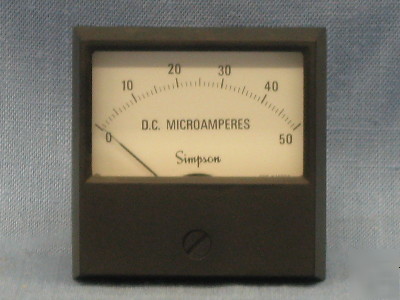 Simpson 0-50 dc uamp meter 17418 2122 55F5300