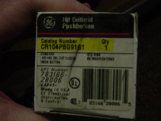 General electric CR104PBG91G1 green pushbutton