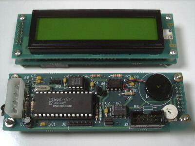 20X2 led b/l lcd + microchip PIC16C62 in socket w/ icsp