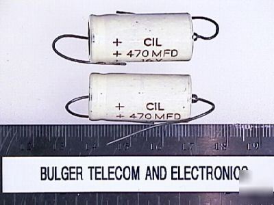 470UF 16 volt axial capacitors <<lot of 2>>