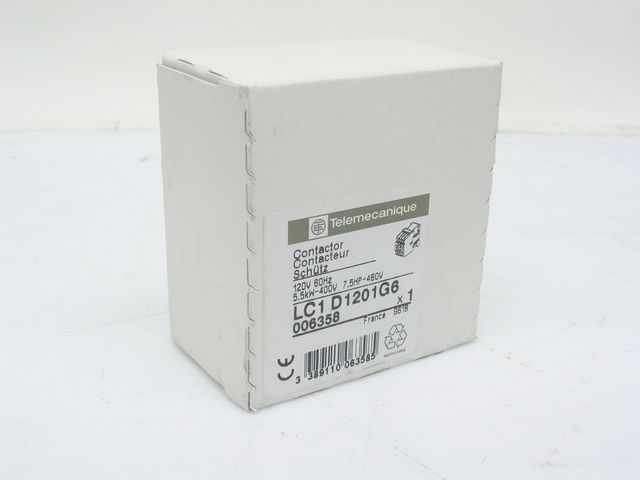 New telemecanique LC1-D1201G6 contactor 120VAC - 