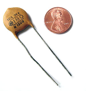 High voltage ceramic disc capacitor ~ 180PF 3000V (25)