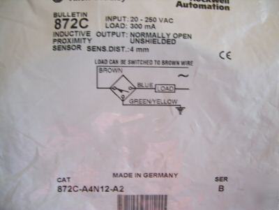 New a-b 872C-A4N12-A2 inductive proximity sensor have 2