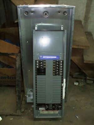 Square d nf panelboard interior with circuit breakers