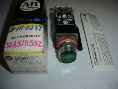 Allen bradley 800MR-QTL24GK green ill push button 