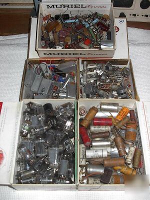 Electronic components capacitors resistors tubes chokes