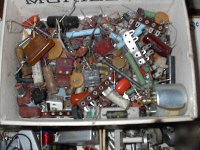 Electronic components capacitors resistors tubes chokes