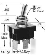 New 3- gaynor 3AMP 250V/6AMP 125V dpdt on off on switch