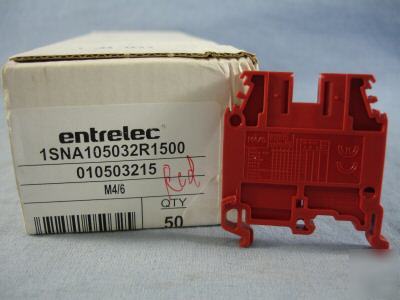New 50 red entrelec terminal blocks m 4/6 010503215 
