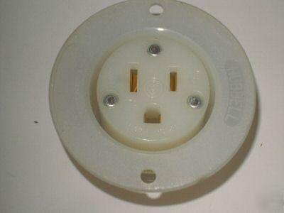 Used hubbell HBL5279C 5-20R 20A 125V flanged receptacle