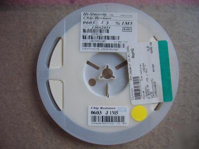 Smd 0603 1.5M ohm resistor 5% qty 5000 pieces msrp $49