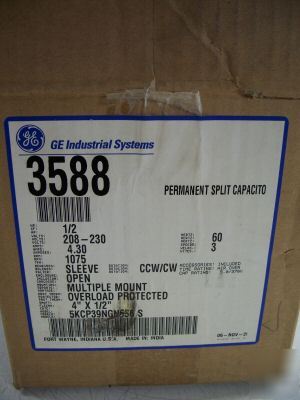  ge perm split capac 0.5 hp #3588 mult mount motor