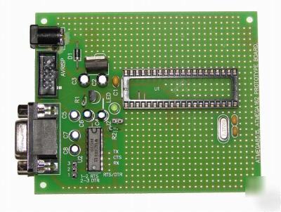 Atmel avr prototype board ATMEGA8515 with components