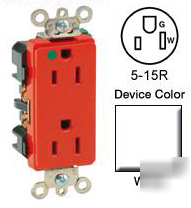 Leviton 16262-hgw duplex receptacle 15A 125V