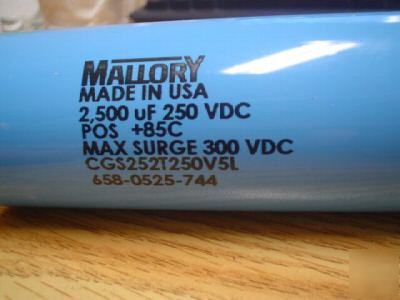 New 250V 2500UF mallory computer grade bus capacitor 